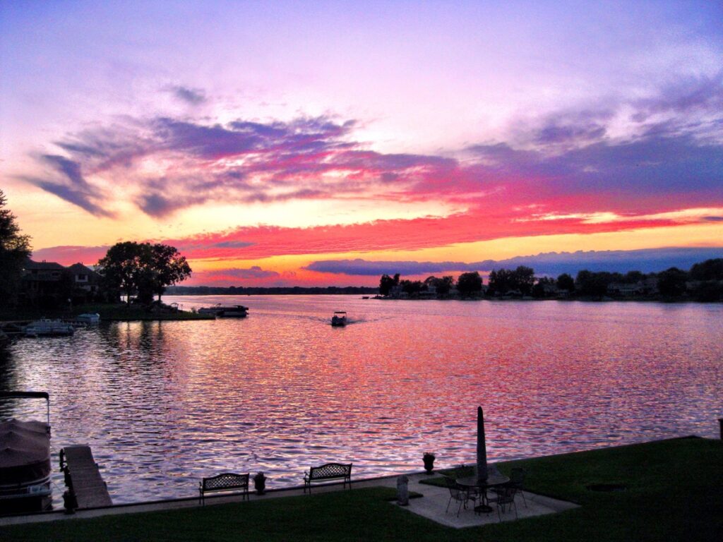 Sunset view on a Michigan lake