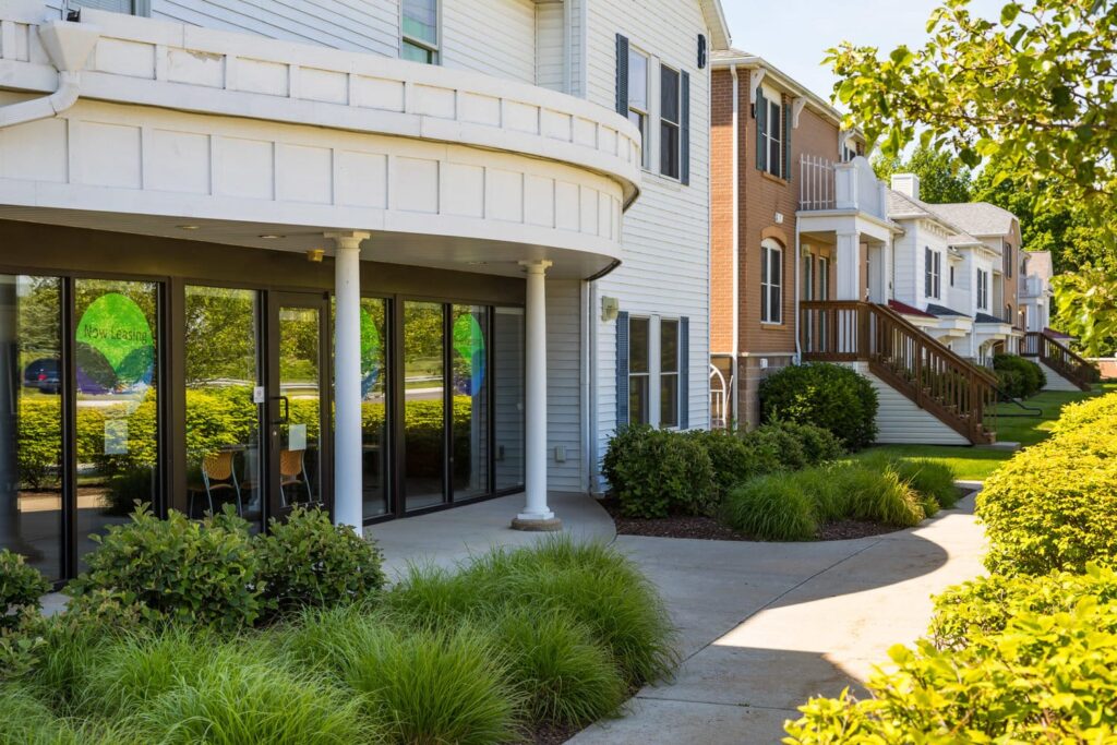 Townhome leasing office exterior