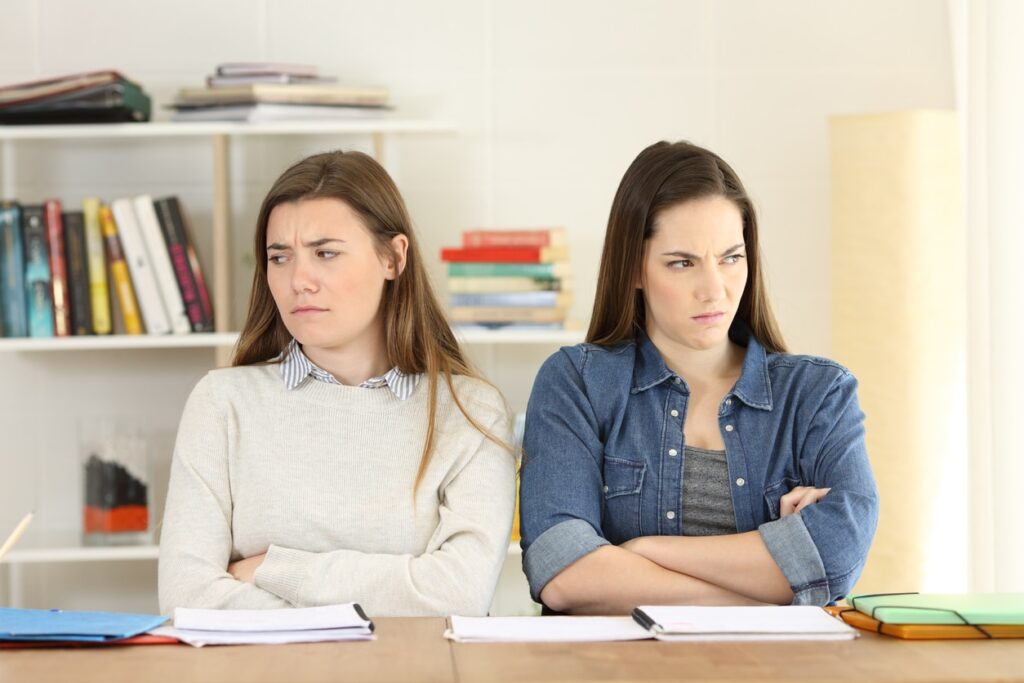 Two annoyed students
